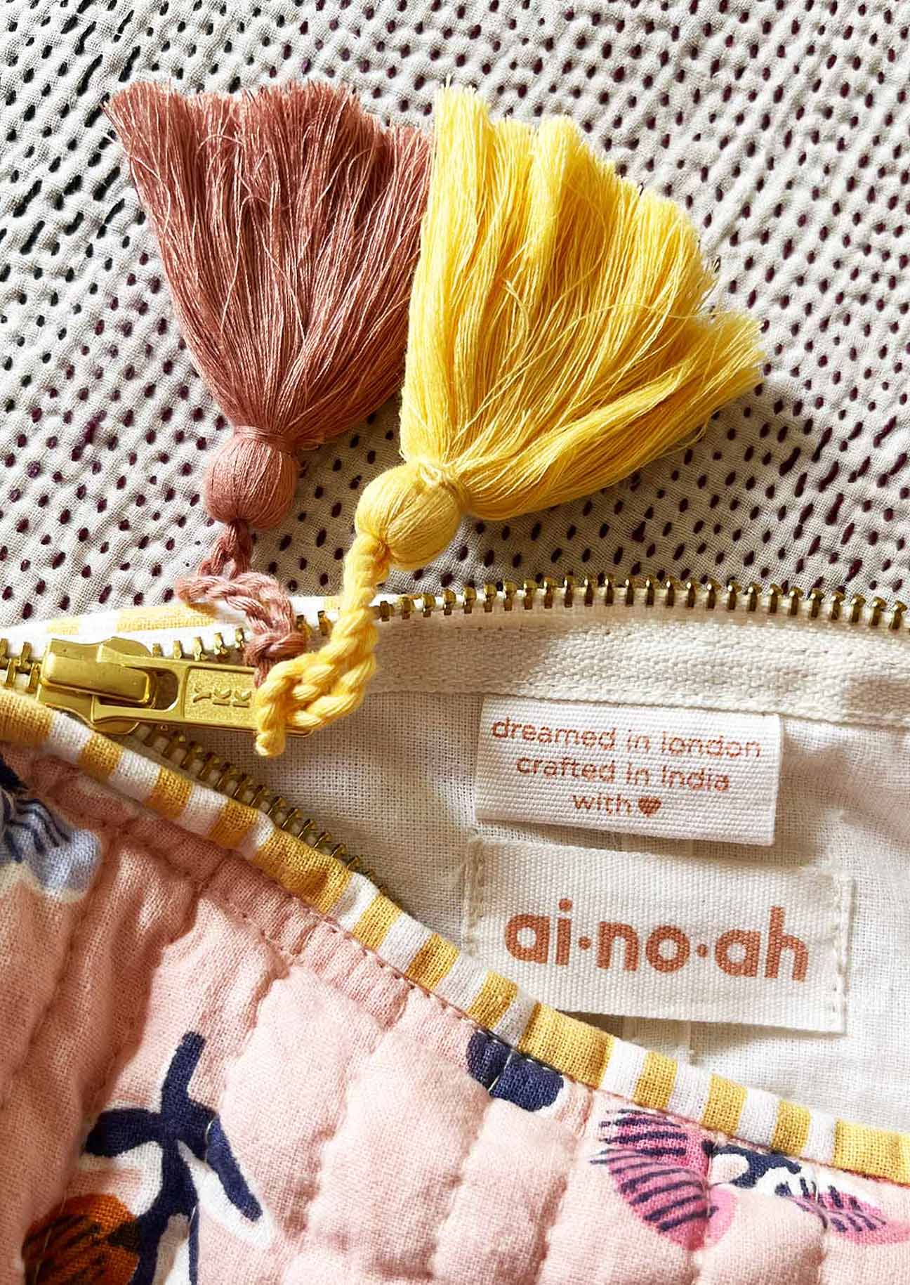 Niwa Block Print Quilted Wash Bag