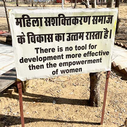 Sign talking about women empowerement.