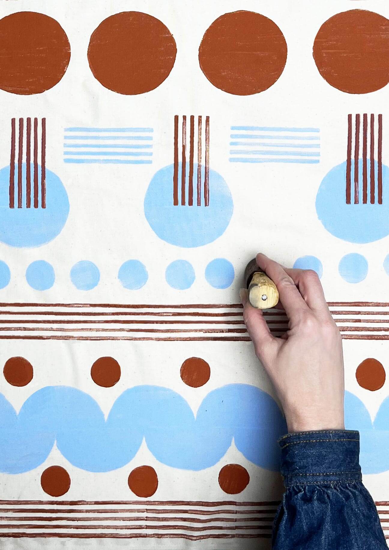 ainoah Block Printing Kit | Dot Dot, Sky Blue & Cinnamon