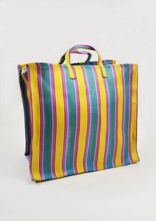 Stripe Market Bag | Corn & Turquoise